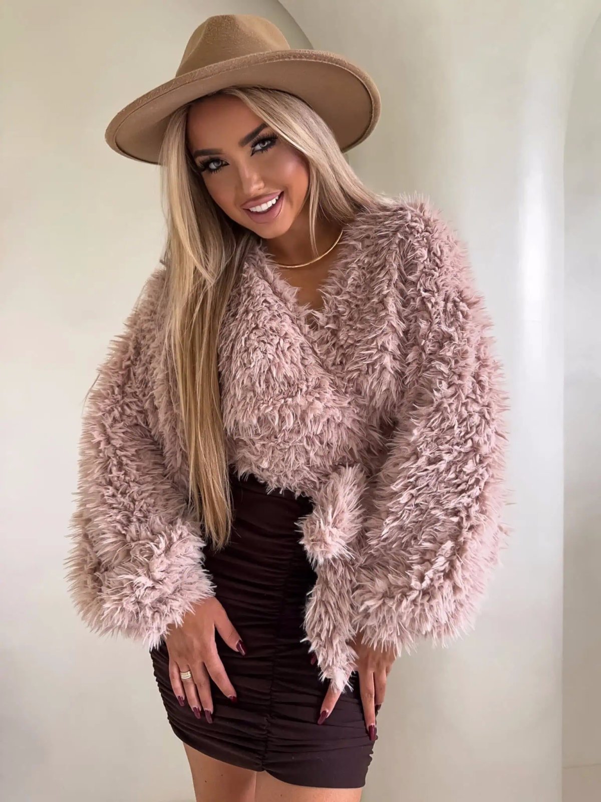 Bluzka KAIRA SHAGGY, jasny beż