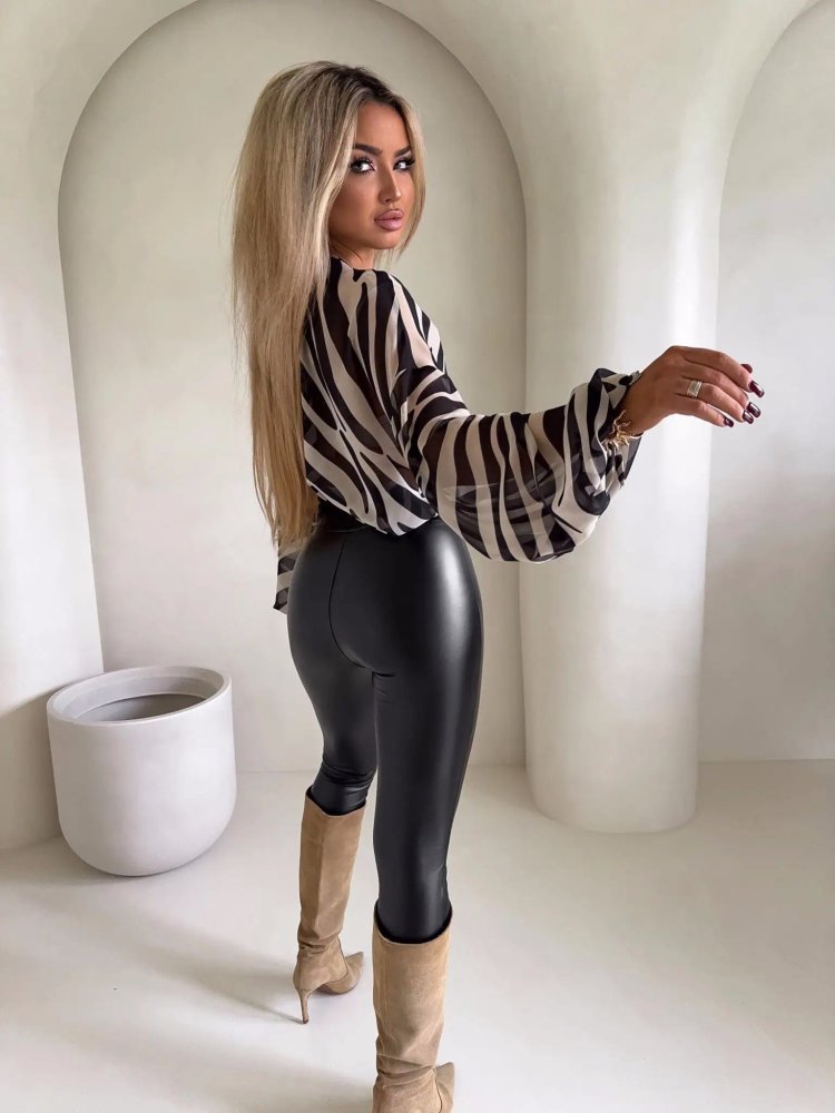 Bluzka LISBONA, zebra/black-beż