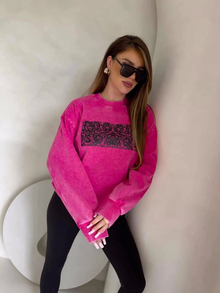 Bluza dekatyzowana KORONKA, róż