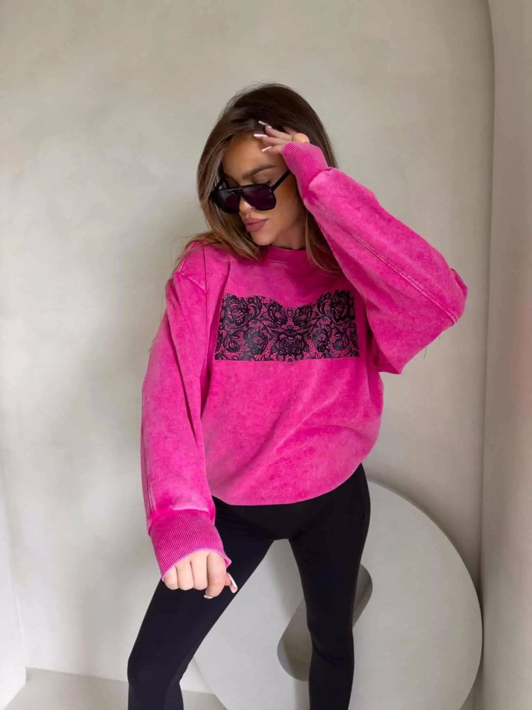 Bluza dekatyzowana KORONKA, róż