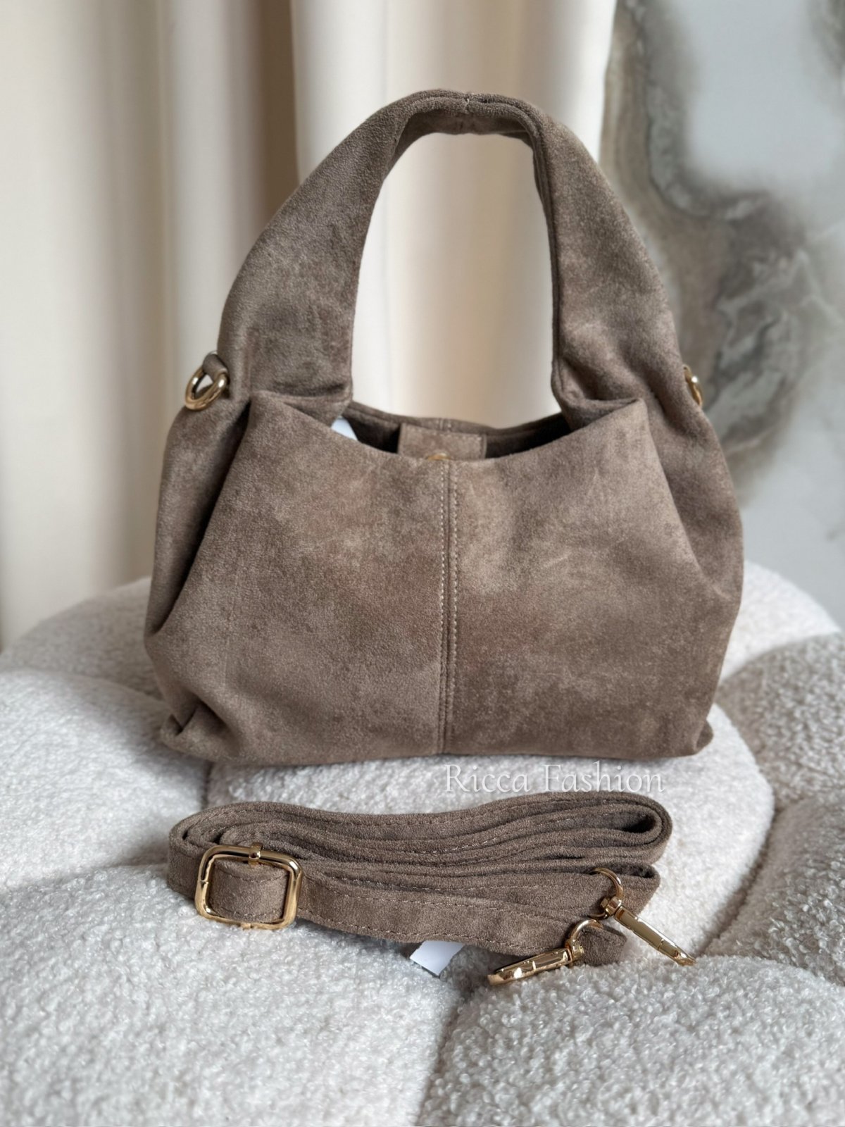 Torebka zamszowa SELLA, beige