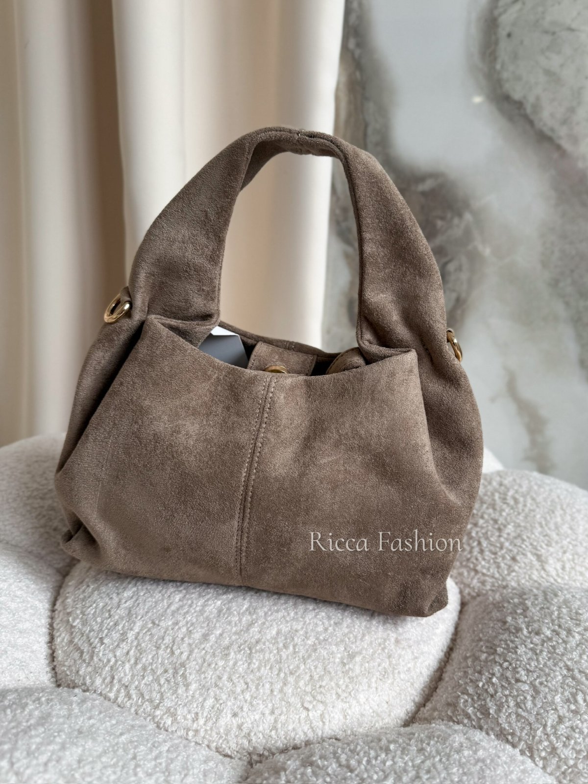 Torebka zamszowa SELLA, beige