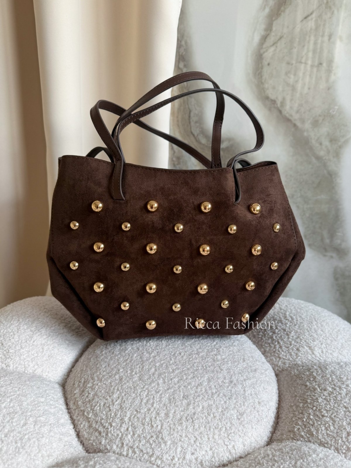 Torebka zamszowa ROCKY, chocolate