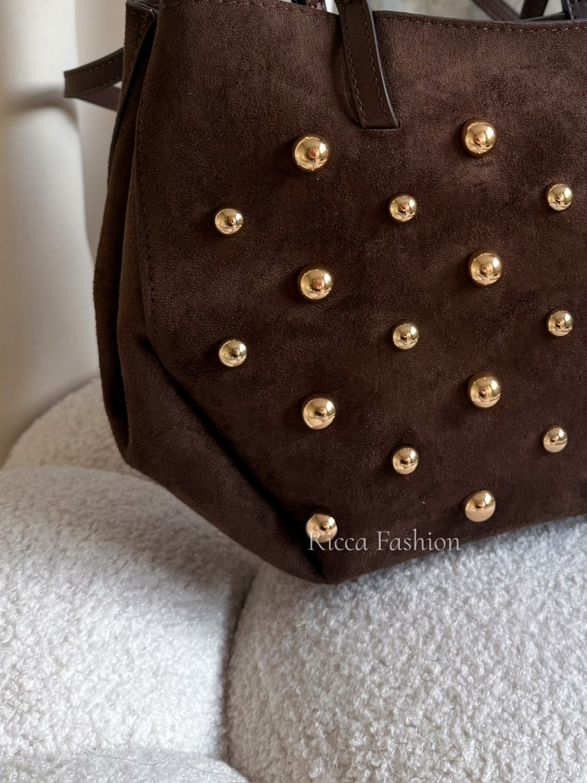 Torebka zamszowa ROCKY, chocolate