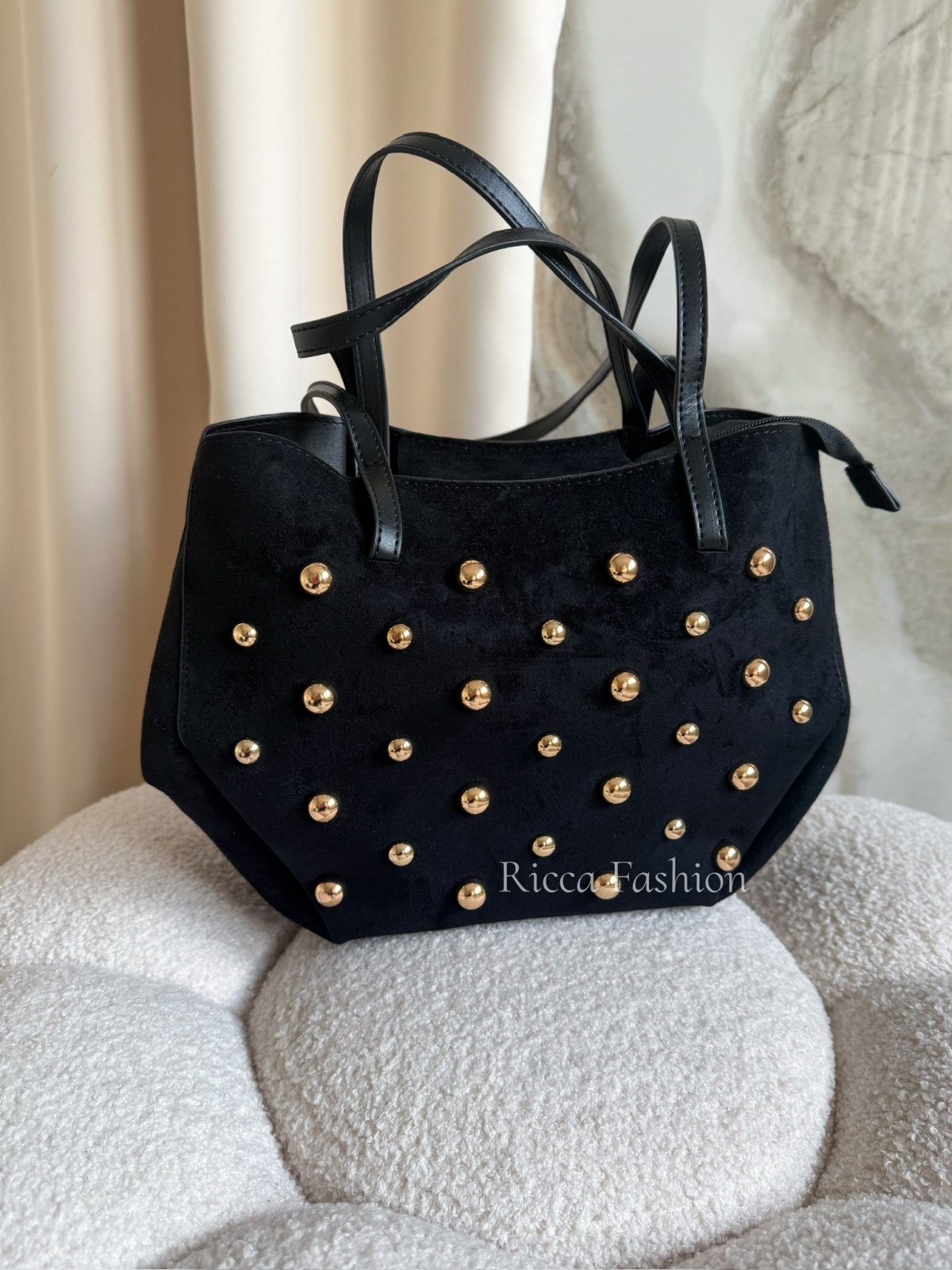 Torebka zamszowa ROCKY, black