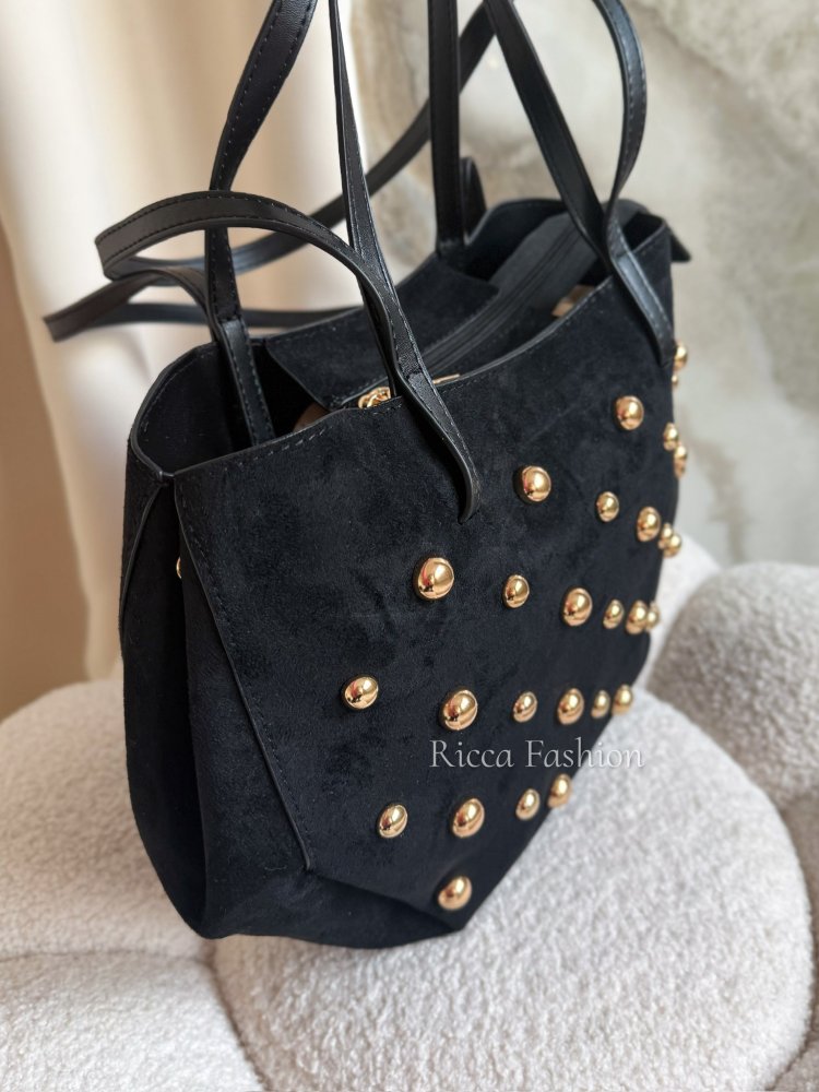 Torebka zamszowa ROCKY, black