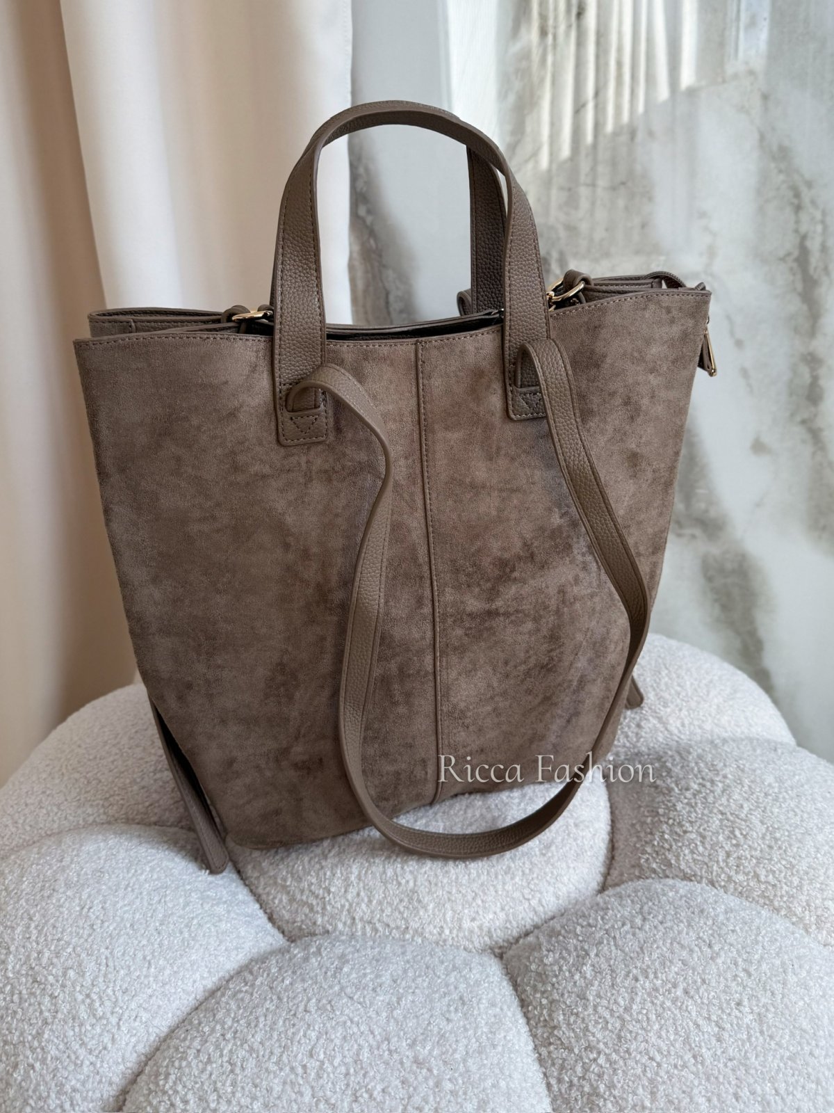 Torebka zamszowa ANIELLA, cappuccino