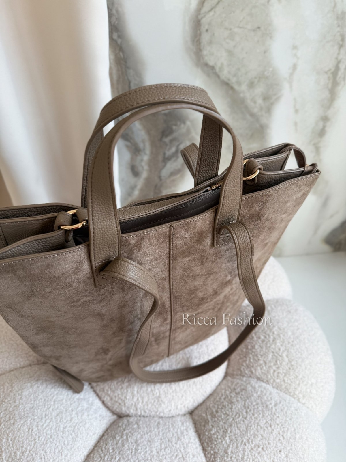 Torebka zamszowa ANIELLA, cappuccino