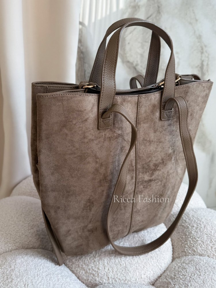 Torebka zamszowa ANIELLA, cappuccino