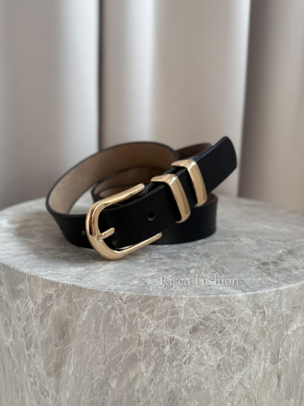 Pasek ze skóry naturalnej LILO, black