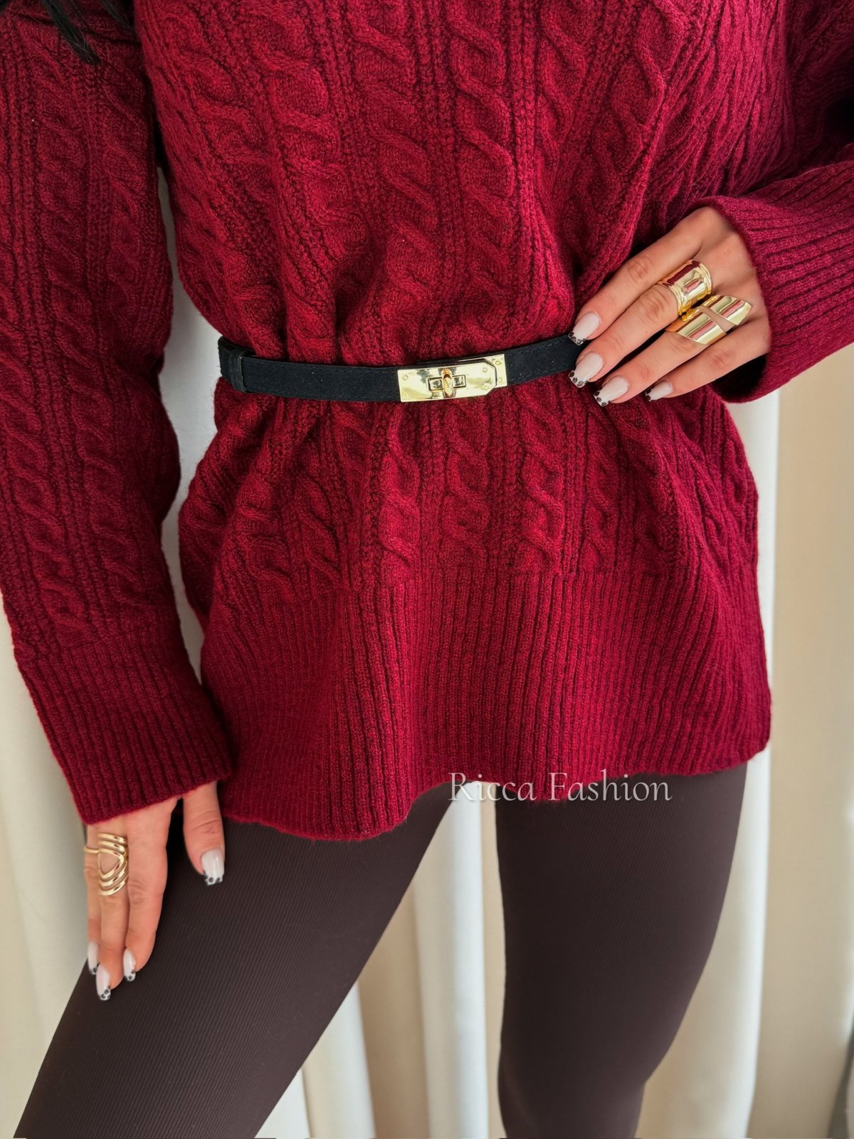 Pasek ze skóry naturalnej zamszowej HERMY, black