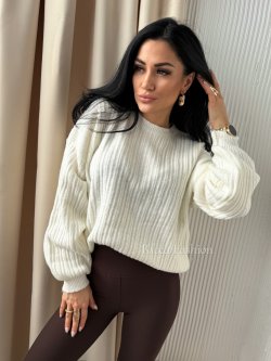 Sweter z moherem LAVELLE, ecru