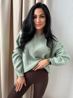 Sweter z moherem LAVELLE, matcha