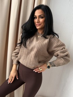 Sweter z moherem LAVELLE, mocca