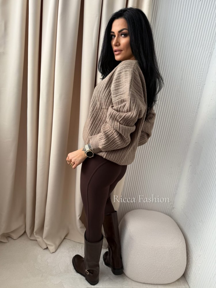 Sweter z moherem LAVELLE, mocca