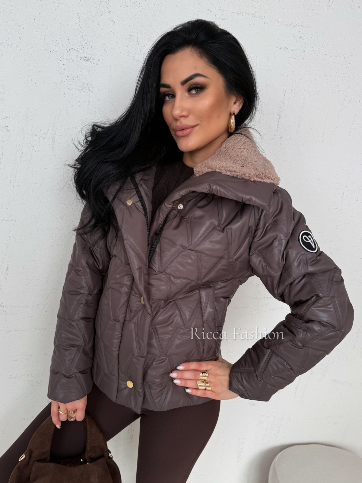 Kurtka pikowana FAYRA, chocolate