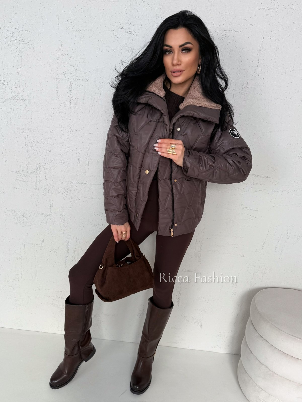 Kurtka pikowana FAYRA, chocolate