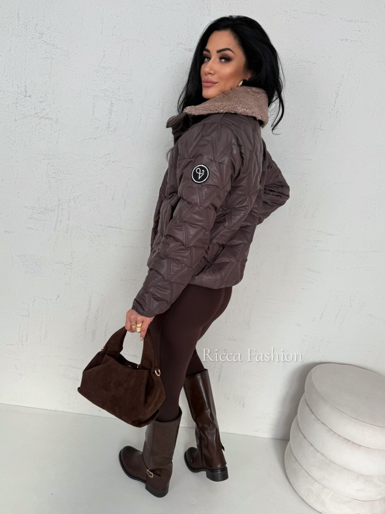 Kurtka pikowana FAYRA, chocolate