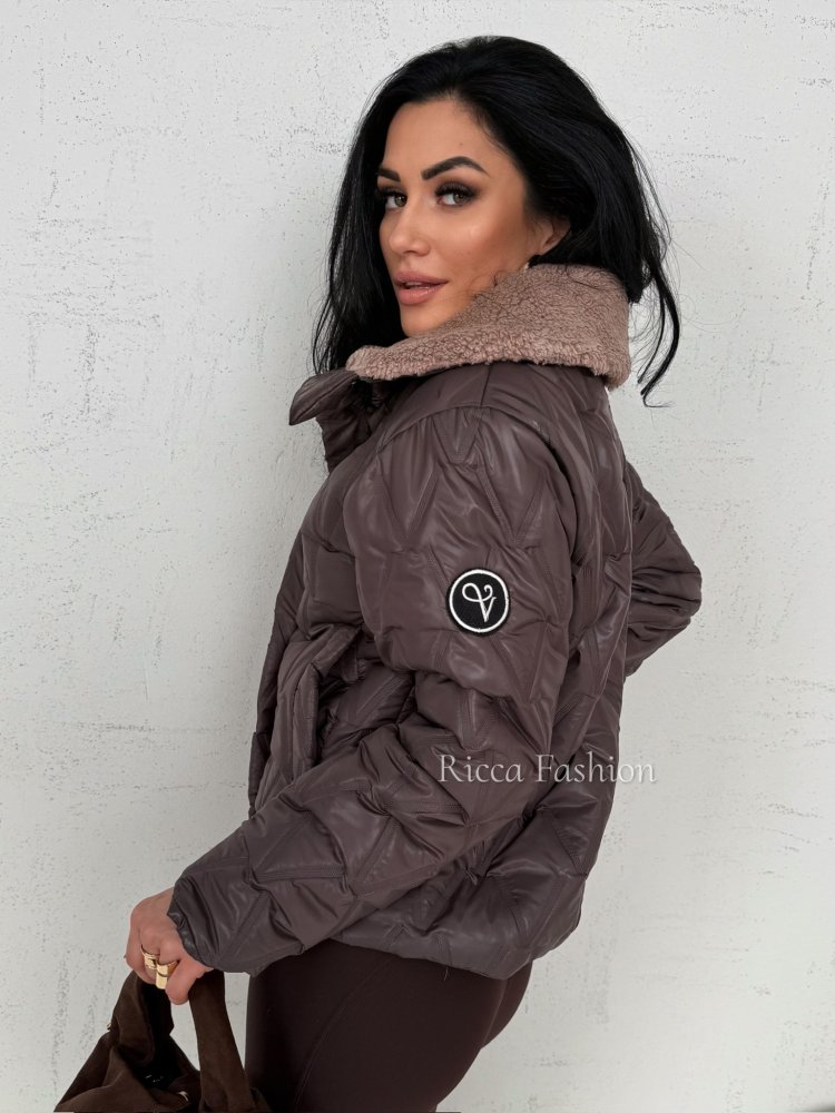 Kurtka pikowana FAYRA, chocolate