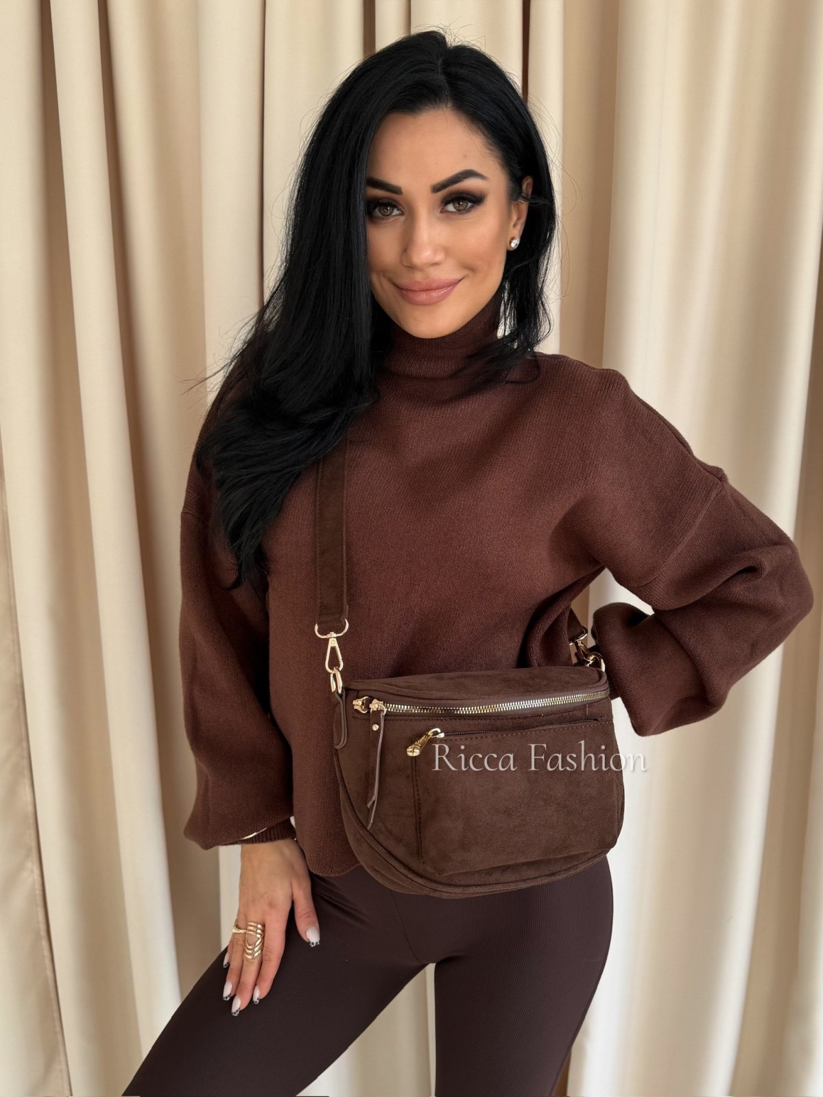 Torebka/nerka zamszowa KAINA, chocolate