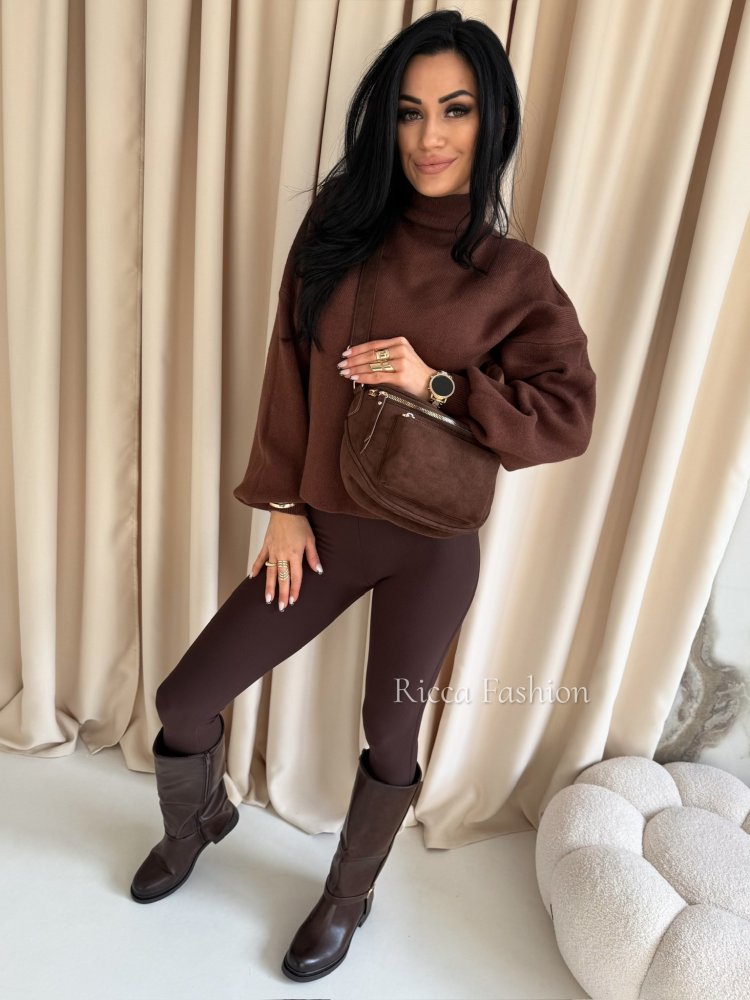 Torebka/nerka zamszowa KAINA, chocolate