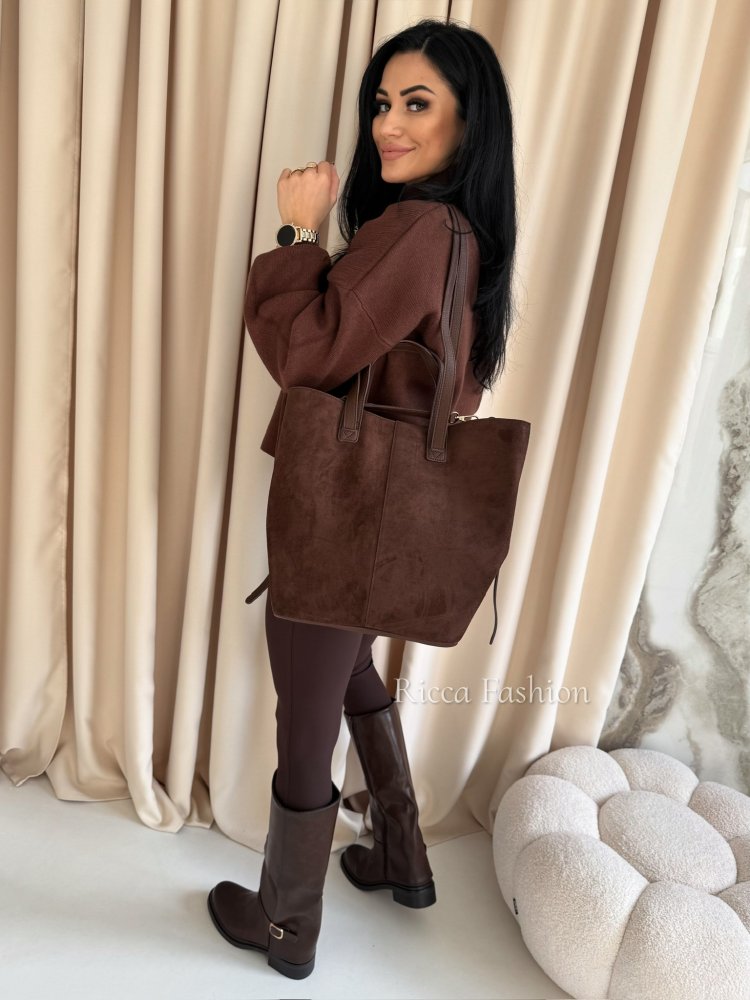 Torebka zamszowa ANIELLA, chocolate