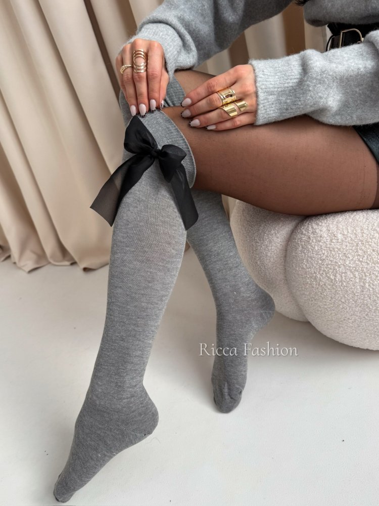 Podkolanówki BOW, gray