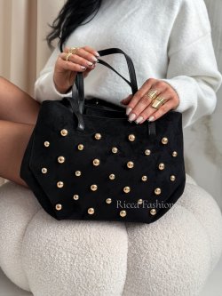 Torebka zamszowa ROCKY, black