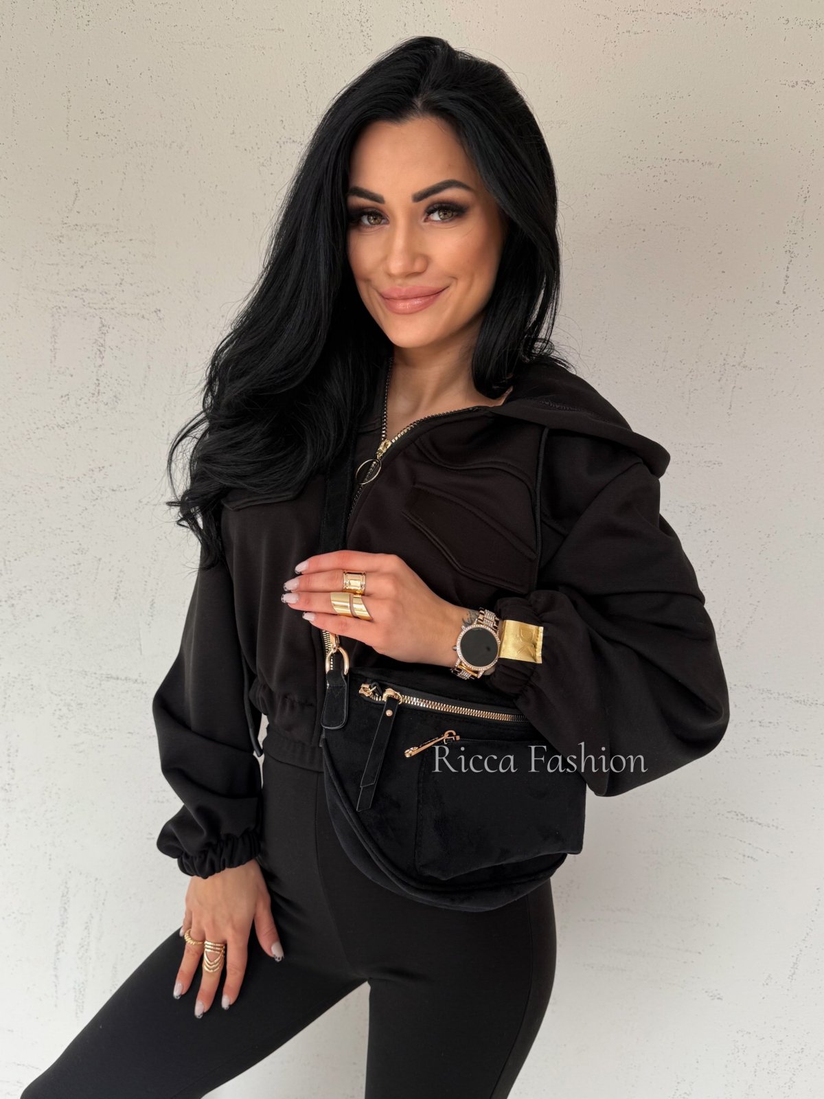 Torebka/nerka zamszowa KAINA, black