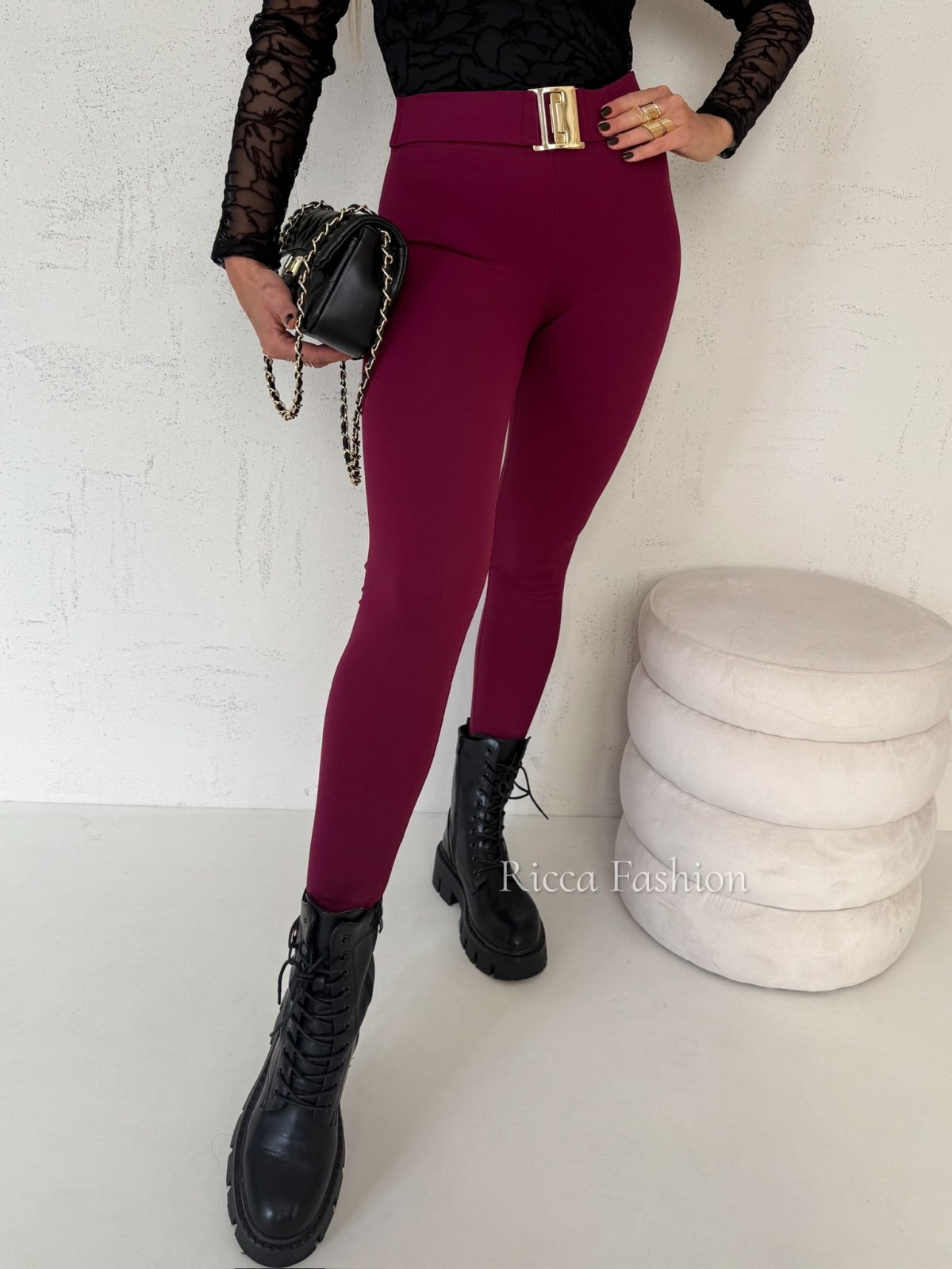 Legginsy z lycrą CALOR, bordo