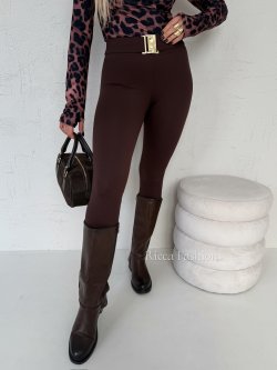 Legginsy z lycrą CALOR, chocolate