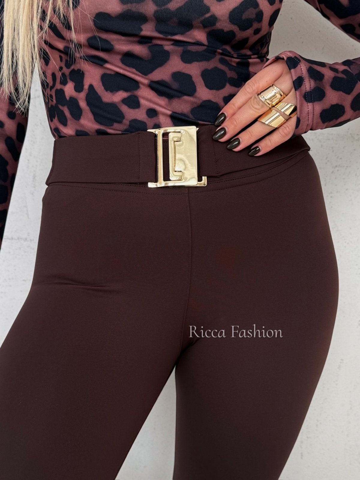 Legginsy z lycrą CALOR, chocolate