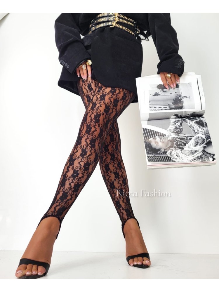 Legginsy koronkowe z...