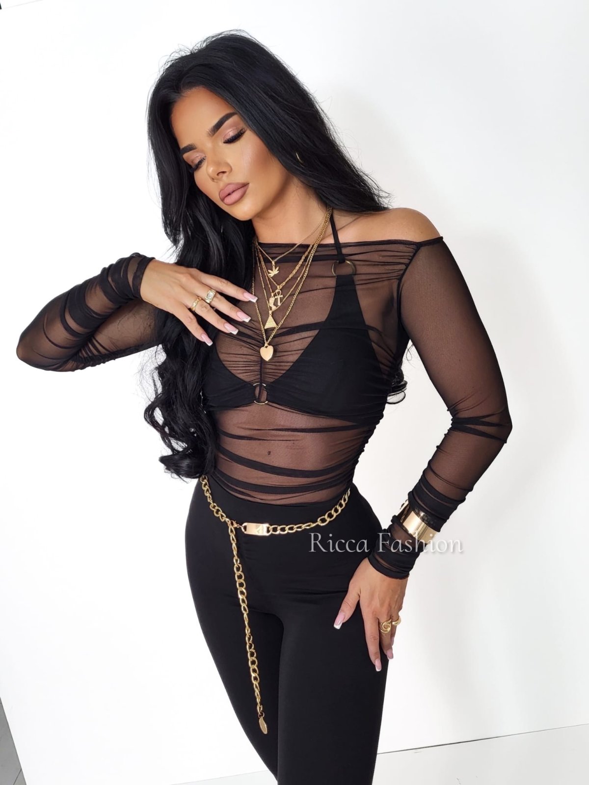 Body siateczkowe RITA, black