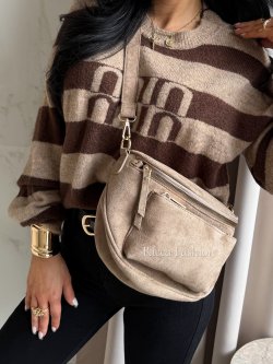 Torebka/nerka zamszowa KAINA, mocca