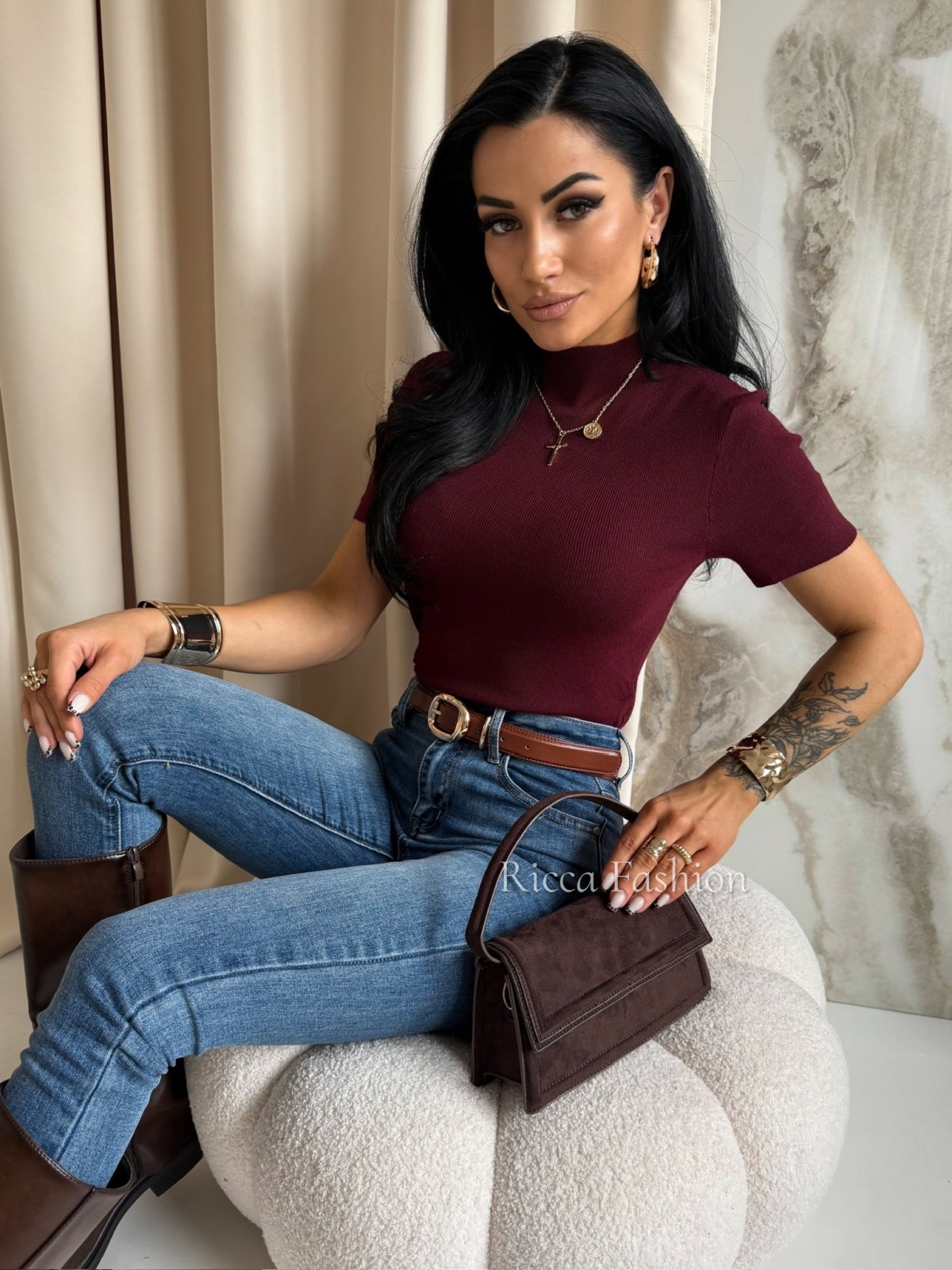 Półgolf/sweterek MIRI, bordo