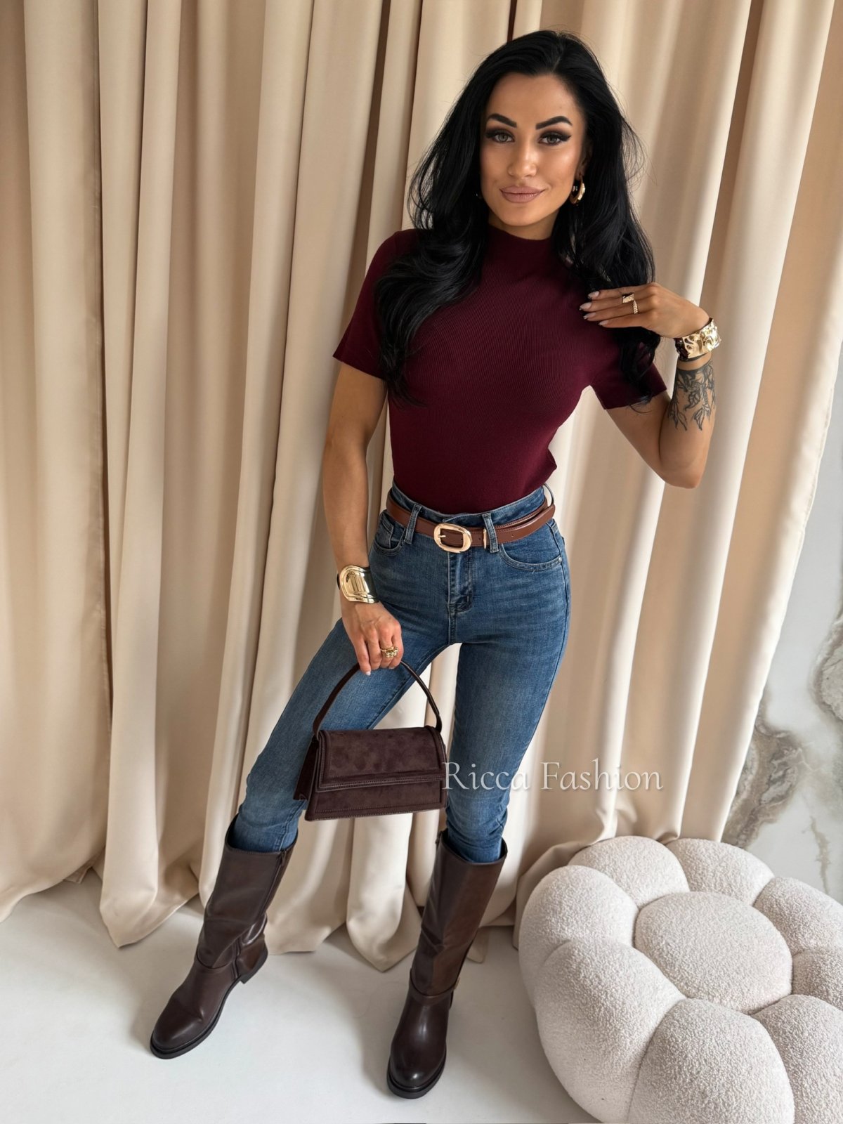 Półgolf/sweterek MIRI, bordo