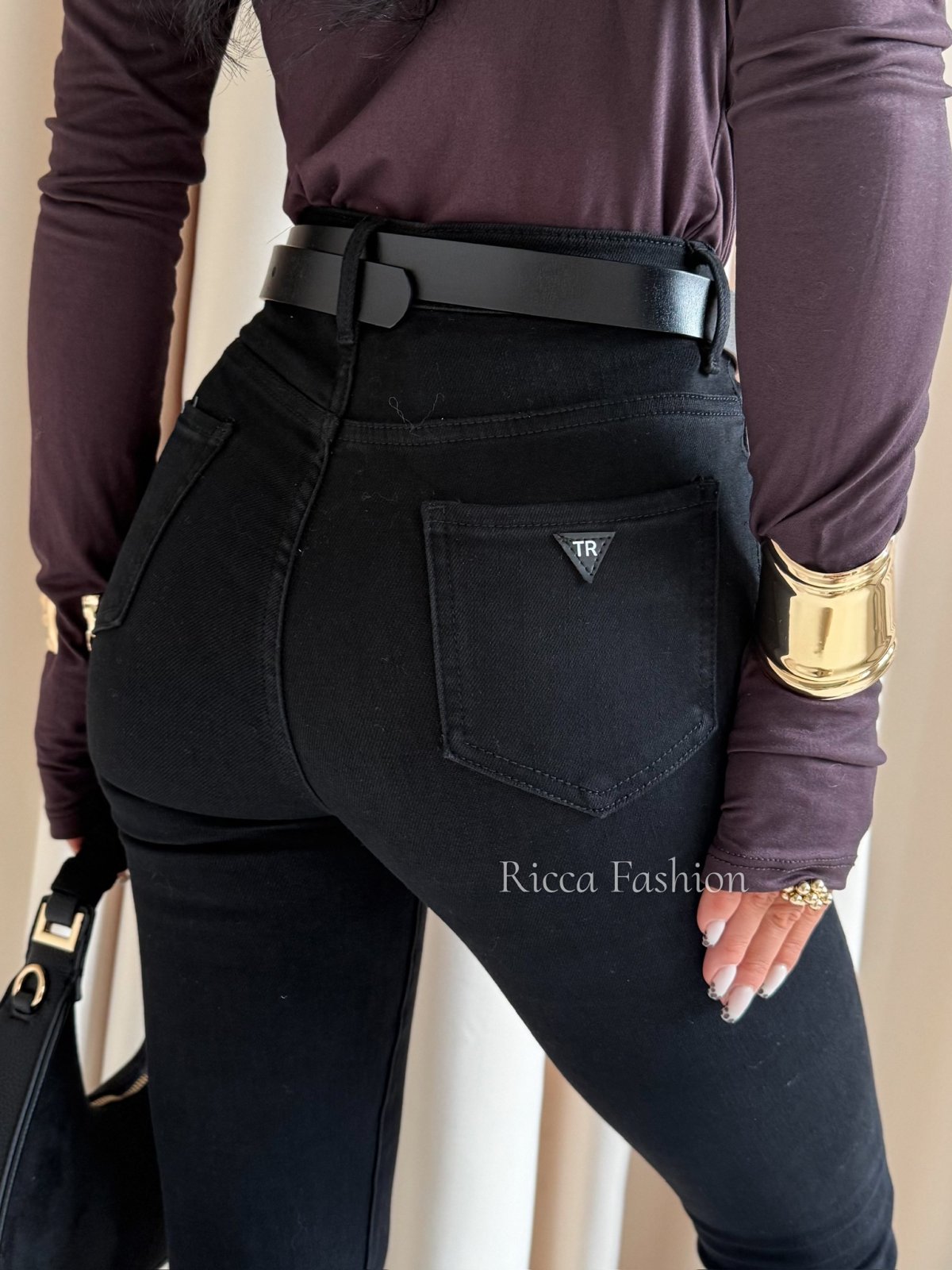 Spodnie skinny jeans TRISTAN, black