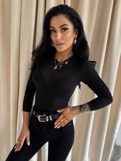 Bluzka mgiełka z kaszmirem MIRELLE, black