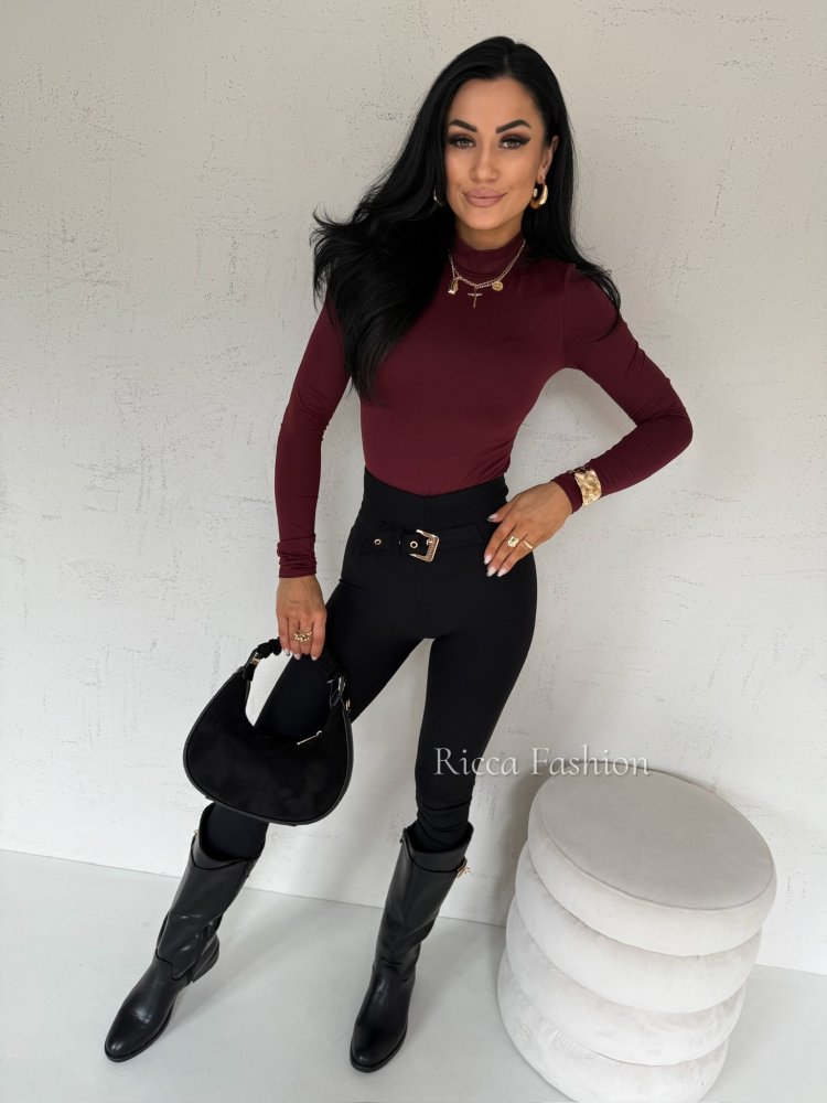 Body z półgolfem ELINE, bordo