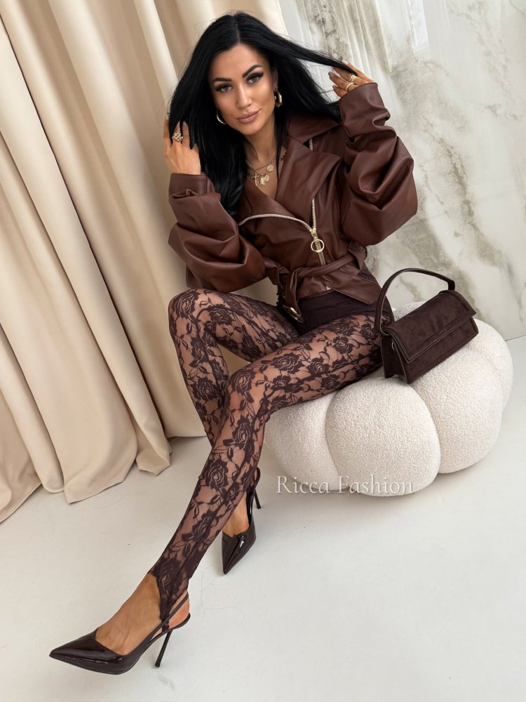 Legginsy koronkowe z...