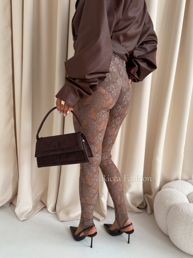 Legginsy koronkowe z...