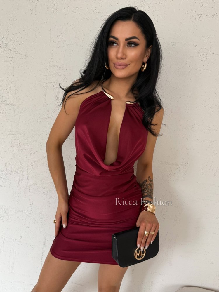 Sukienka mini MENSI, bordo