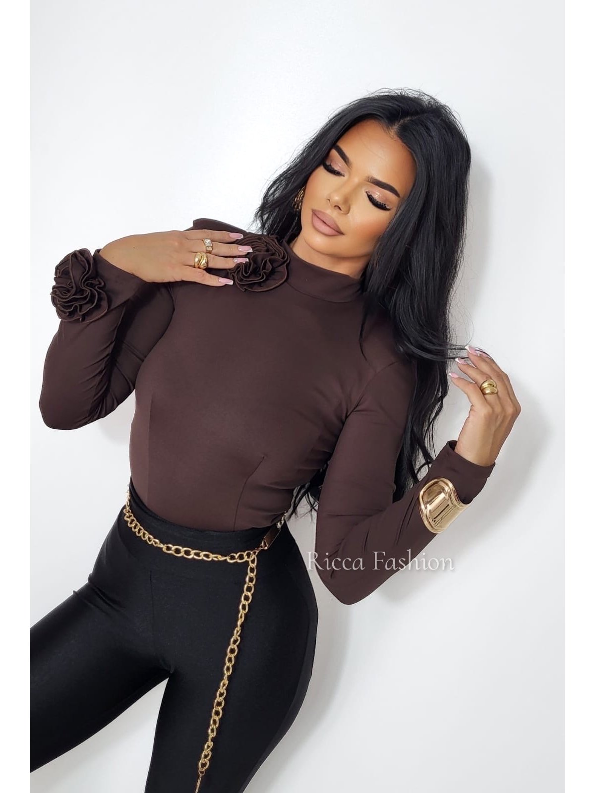 Bluzka/golfik premium RUBIN, chocolate