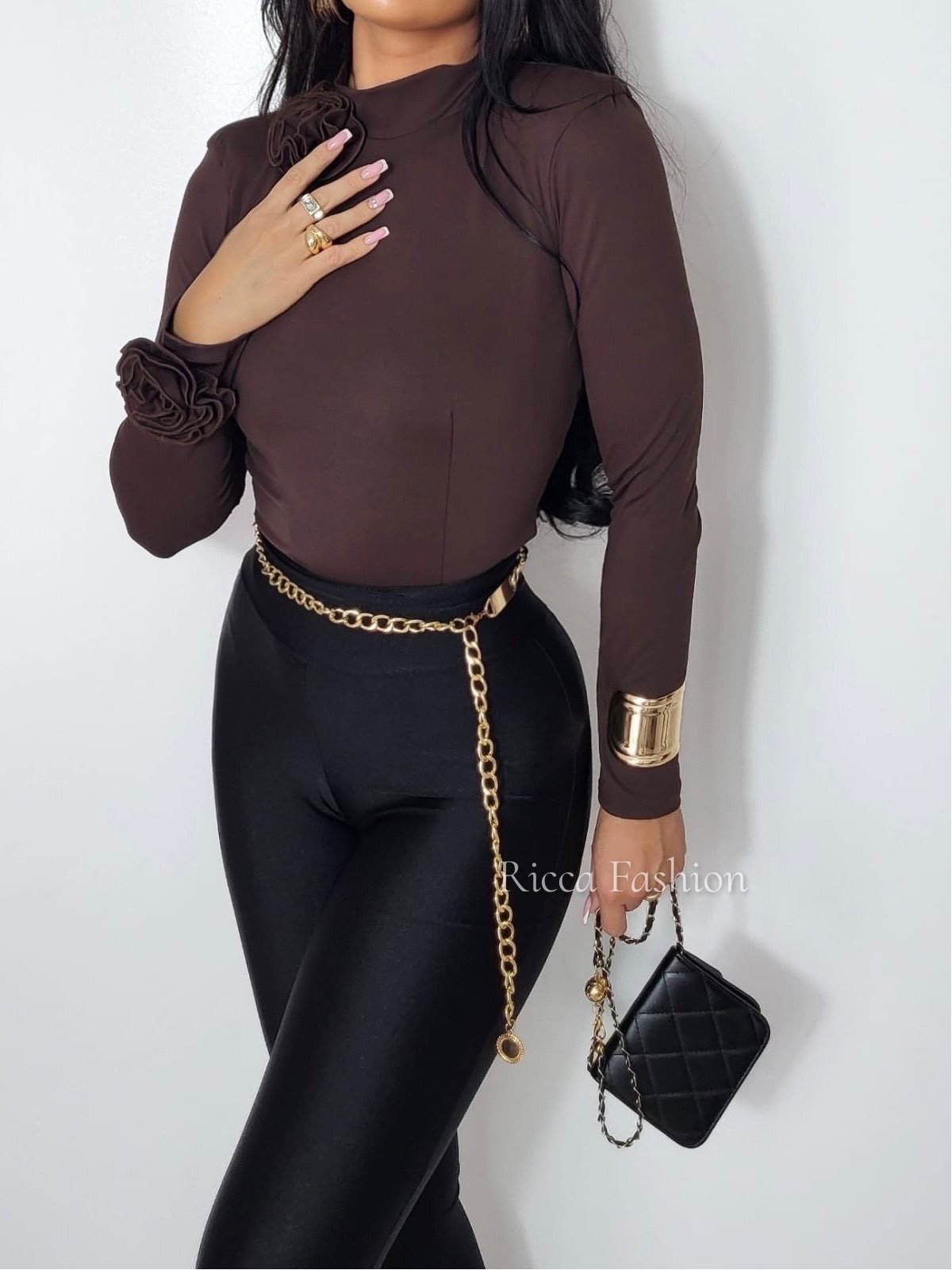 Bluzka/golfik premium RUBIN, chocolate