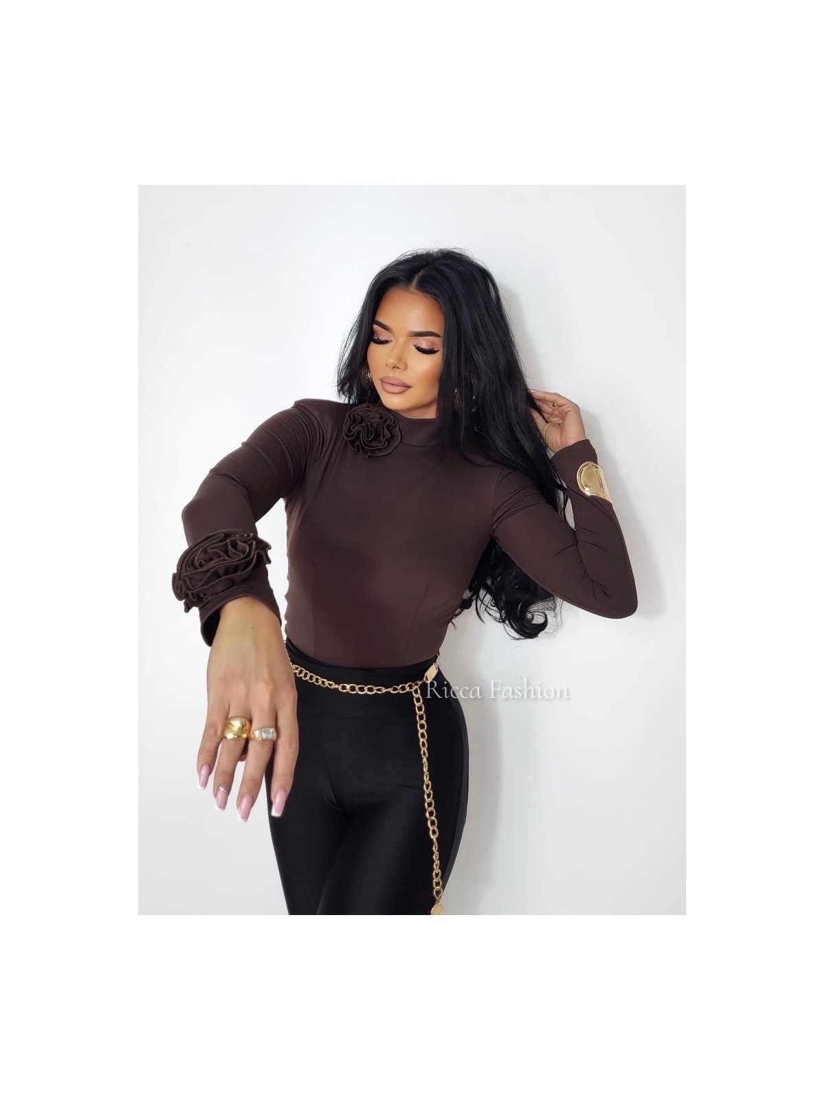 Bluzka/golfik premium RUBIN, chocolate