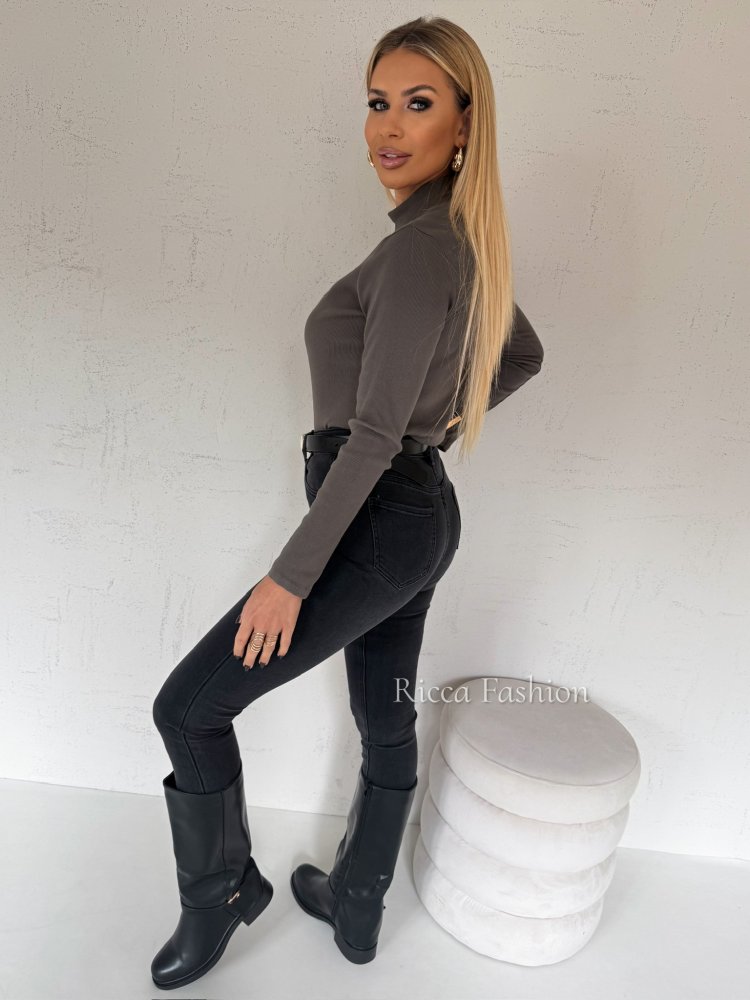 Bluzka/półgolf prążek DIONIZO, khaki