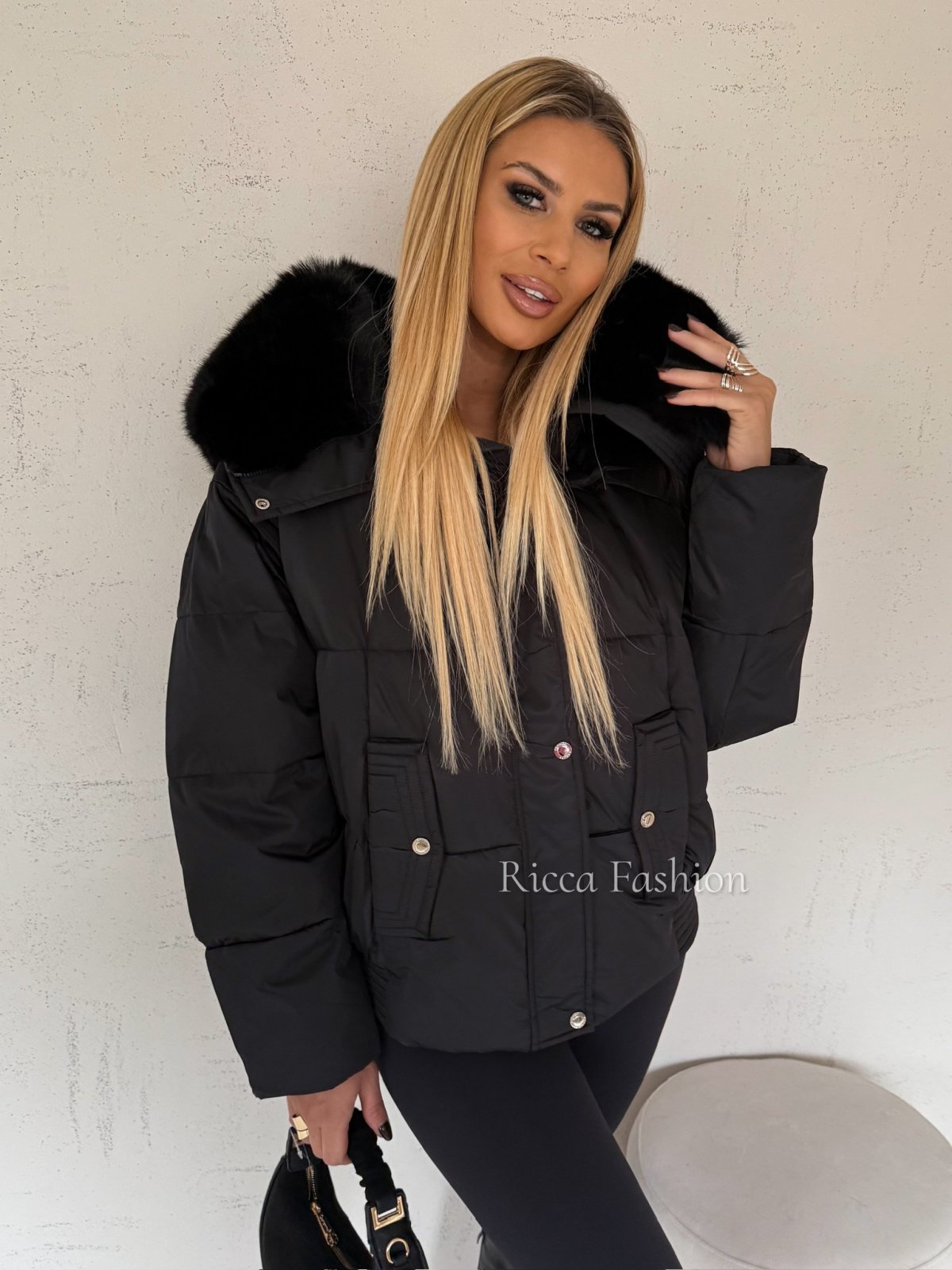 Kurtka zimowa pikowana WINTERRO, black