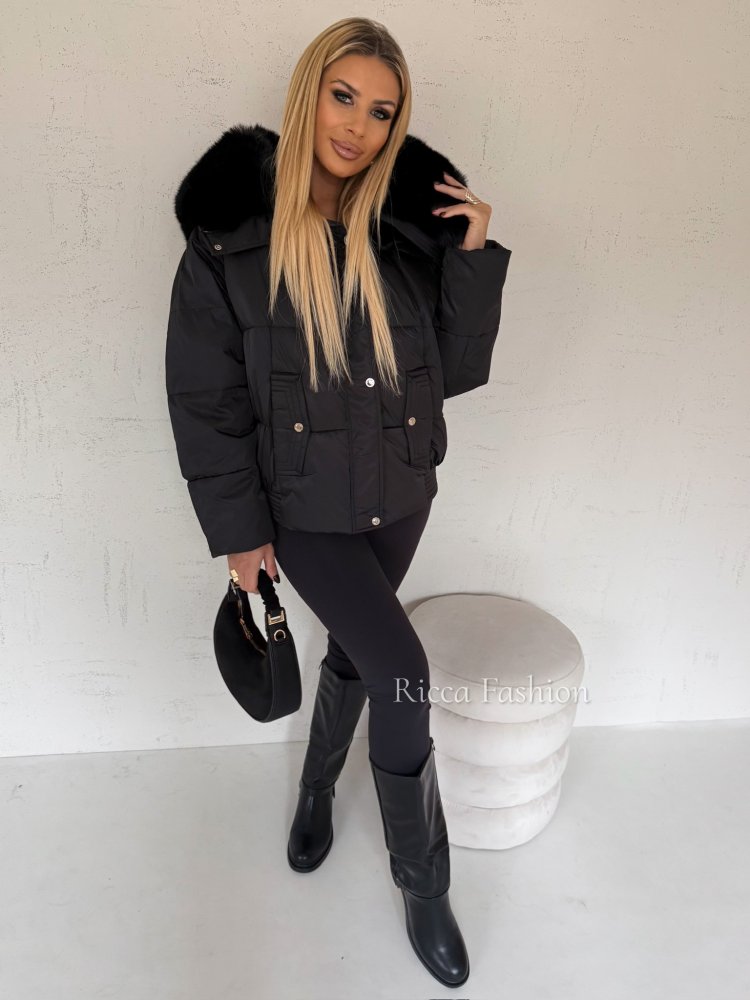 Kurtka zimowa pikowana WINTERRO, black