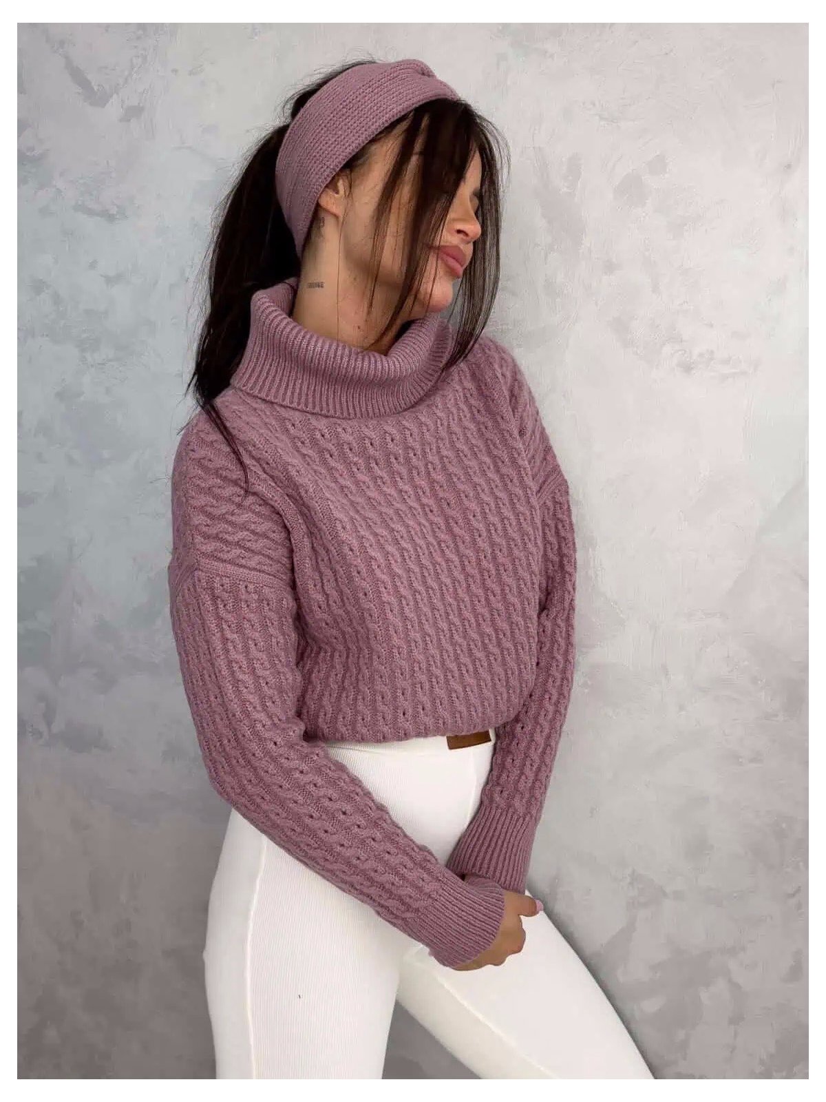 Sweter golf INKO, ametyst